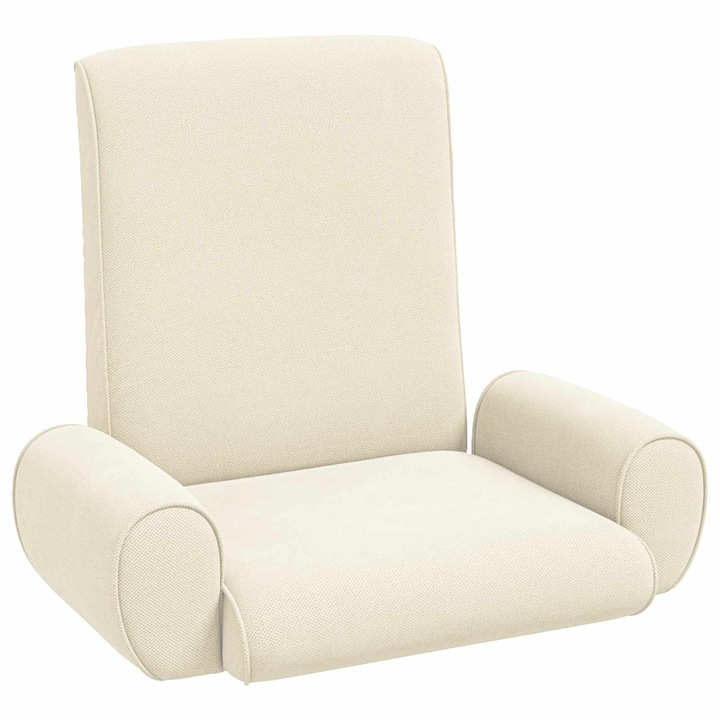 Scaun de podea vidaXL, Nisipiu 68 x 51 x 56 cm Catifea texturata