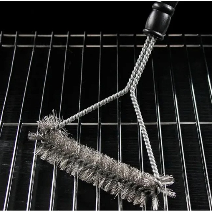 Háromszögletű rozsdamentes acél grilltisztító kefe 30cm