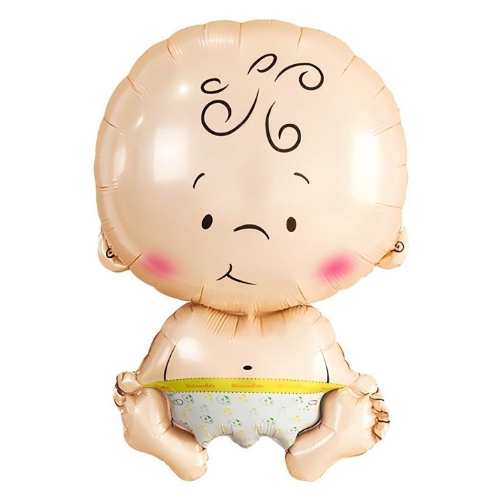 Balon folie bebelus Godan 37x55 cm, pentru heliu, multicolor, 1 buc