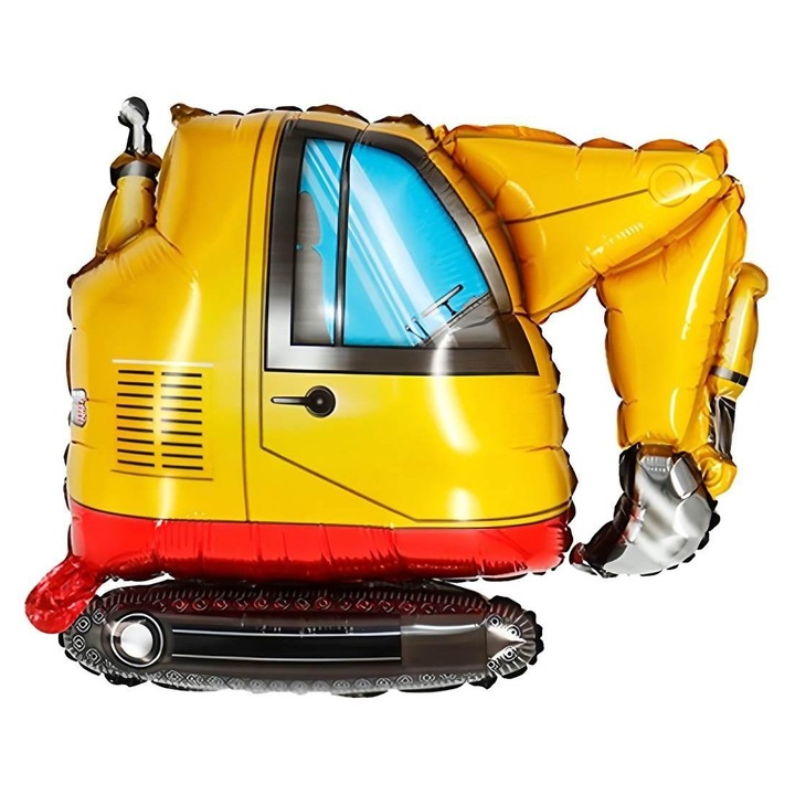 Balon folie Godan Koparka, in forma de excavator, pentru heliu, 55x45 cm, Multicolor, 1 bucata