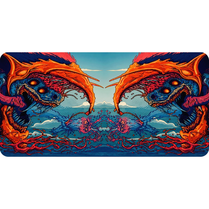 Mousepad Deskmat Twin abyss leviathans 800x400x4 mm margini cusute Oktane