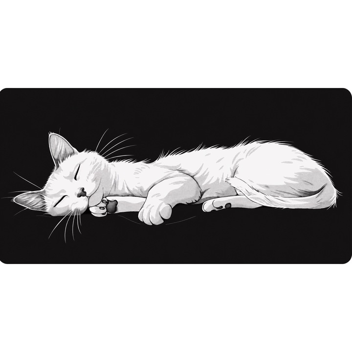 Mousepad Deskmat Peaceful sleeping cat 800x400x4 mm margini cusute Oktane