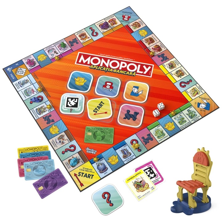 Joc de societate Monopoly, multicolor, 26.7x26.7x4.1cm, pentru copii de la 8 ani