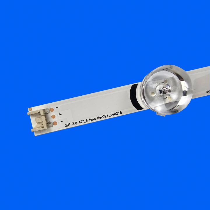 Banda LED backlight DRT 3.0 pentru TV 47'', 980 mm, 9 LED per banda, 6 V, PVC, Alb, 8 bucati
