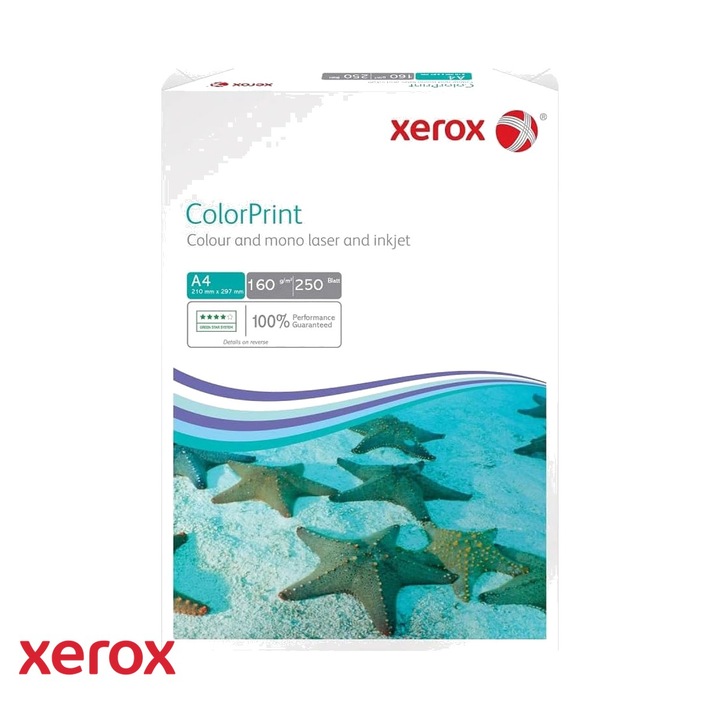 Carton copiator Xerox Colorprint A4, 160 g/mp, alb intens, pentru imprimante laser, inkjet si copiatoare