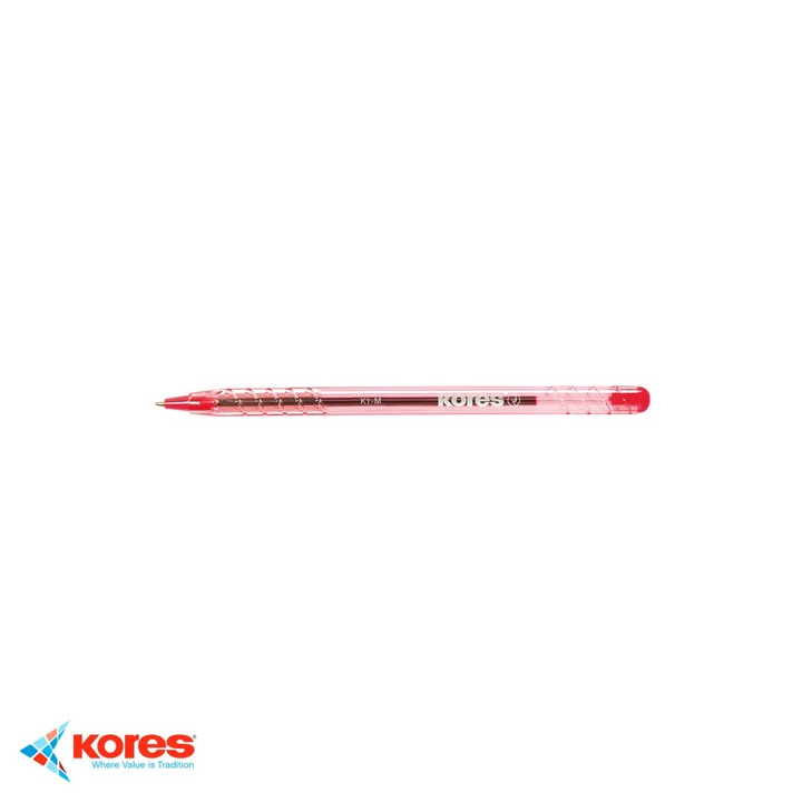 Pix unica folosinta Kores K1, varf mediu 1mm, cerneala rosie, pentru birou si scoala