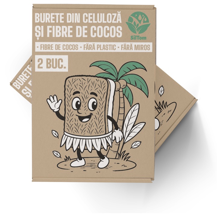 Siltom Burete pentru vase din celuloza si fibre de cocos, fara plastic