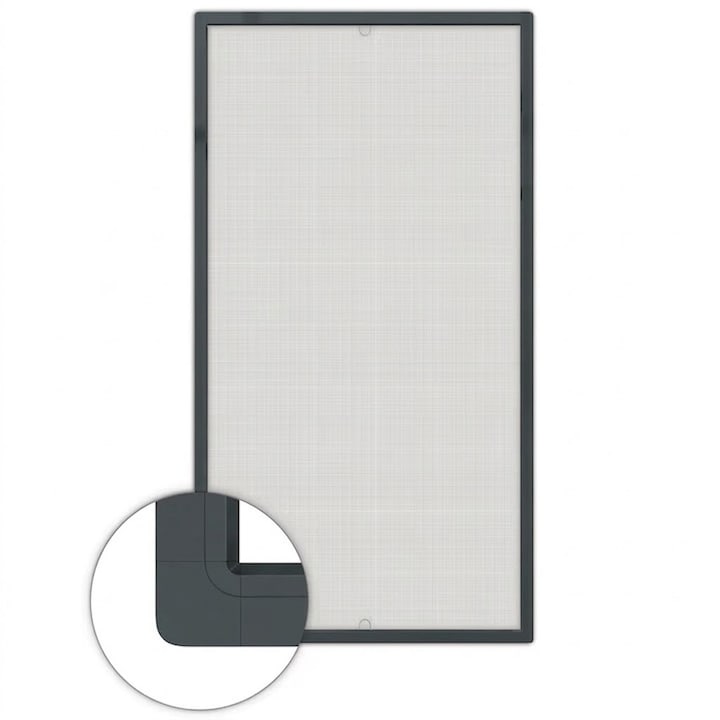 Plasa pentru insecte / mosquitiera Solume rama 80x100 cm, cu montaj usor, rezistenta, antracit