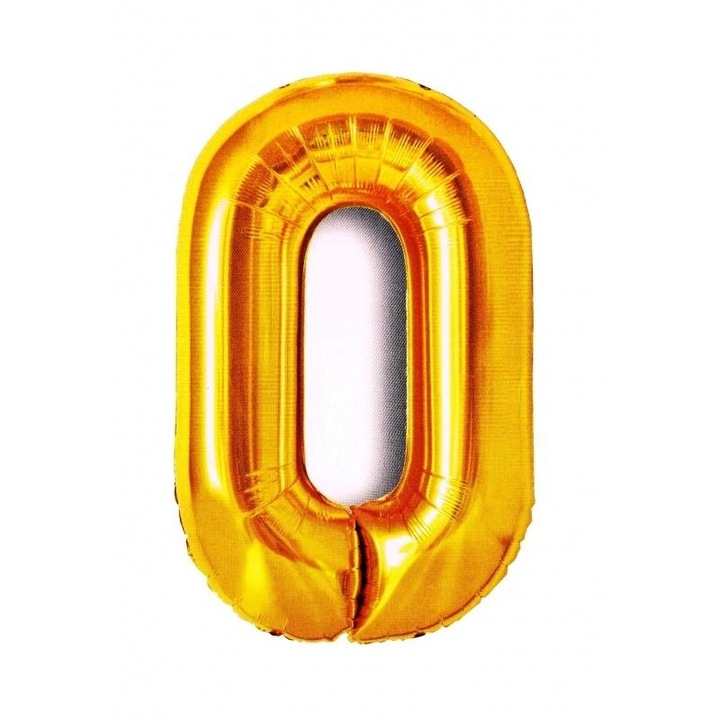 Балон фолио GoParty цифра 0, самоподдържащ се, 81 см, златист, 1 бр