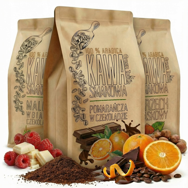 Set cafea macinata Green Touch 3x250g aromata proaspat macinata