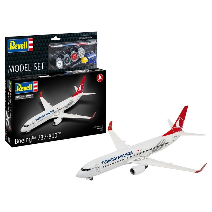 Фигурина Revell Boeing 737 800 Turkish Airlines многоцветна 1:144 комплект за моделиране