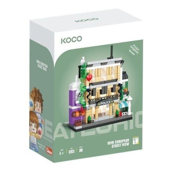 Комплект за конструиране Koco Полицейски участък 309 части многоцветен