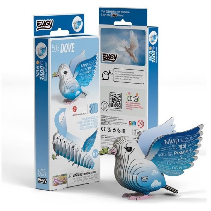 3D пъзел/сглобяема картонена фигурка Eugy Dove 505, екологична, за 6+ години, Многоцветен, 1 бр1 бр