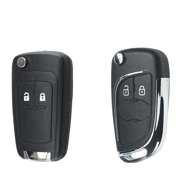 Carcasa cheie auto, carcasa telecomanda, 2 butoane modificate, fara functie telecomanda, compatibil Opel/Chevrolet, abs, negru, 1 buc