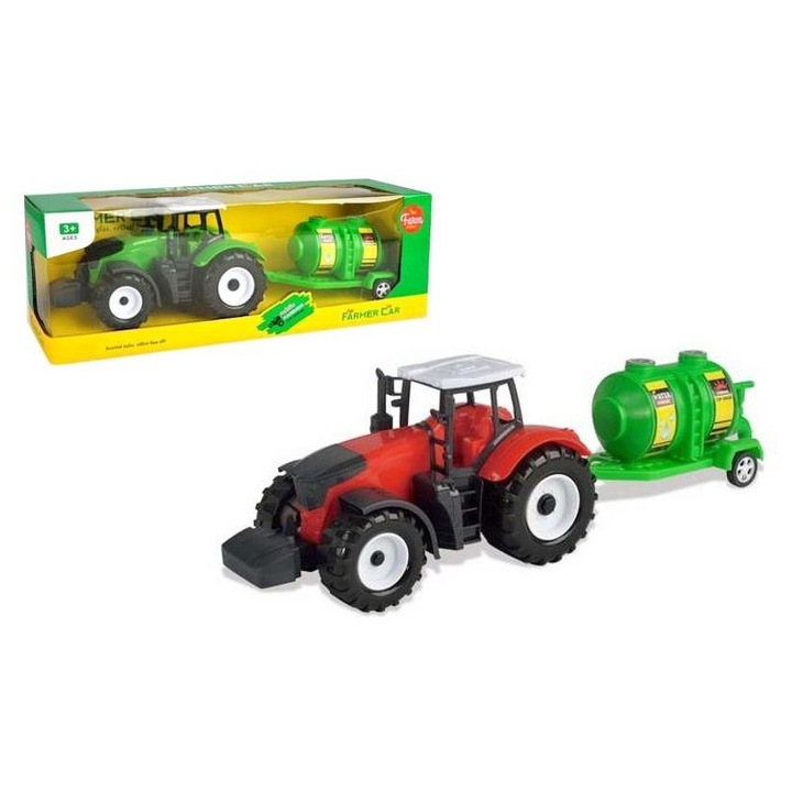 Tractor jucarie SWEDE cu cisterna si remorca multicolor 41x12x0cm