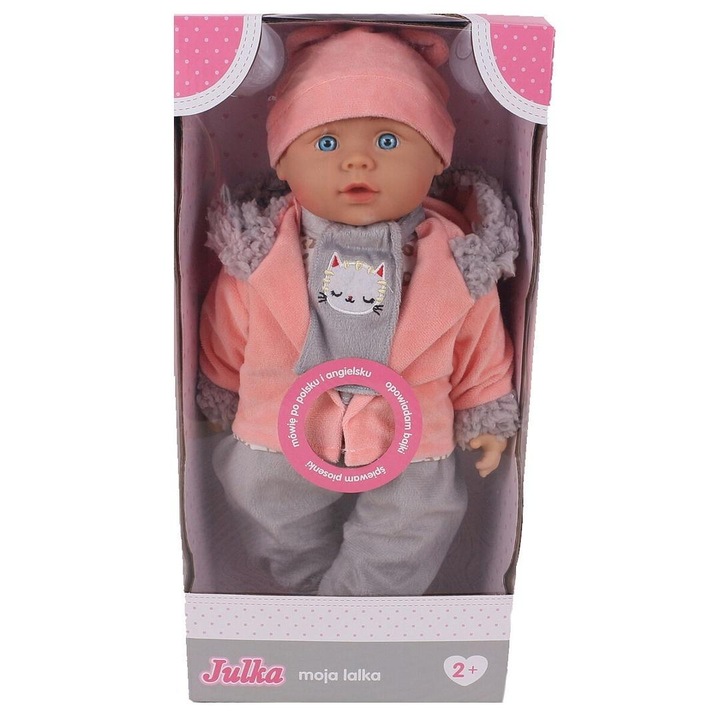 Smily Play Julka 40cm kétnyelvű beszélő baba, többszínű