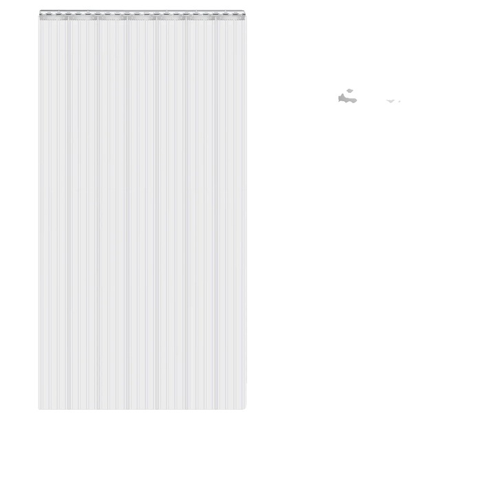Perdea cu benzi PVC Ribbed, rezistenta la intemperii, montaj usor cu carlige, transparent, W100 x H250 cm