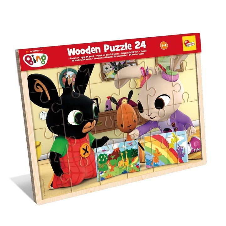 LISCIANI Bing fa puzzle, keretben, gyerekeknek 3+, Többszínű, 24 darab