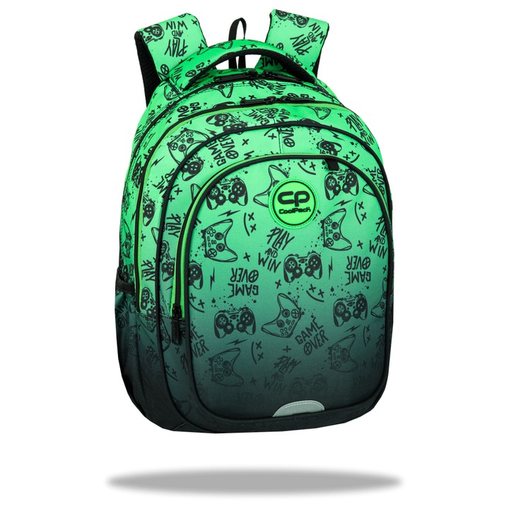 Coolpack - Fast iskolatáska, hátizsák - 2 rekeszes - Game Over Gradient Green (F163969)