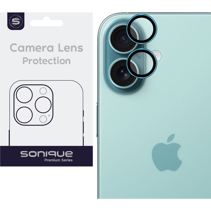 Sonique, protector lentila camera din acrilic, antisoc, transparenta 95% Lens Pro, turcoaz