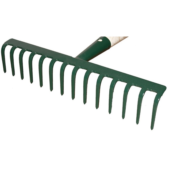KARD gereblye, 12 fogú, kiváló minőségű acélból, nyél nélkül, 30 cm, zöld