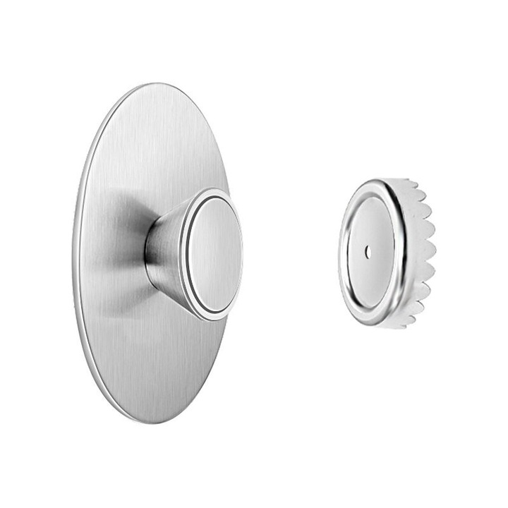 Set de 2 sapuniere magnetice din otel inoxidabil, suport magnetic pentru sapun, montat pe perete, pentru bucatarie si baie, economiseste spatiu, include 2 capace