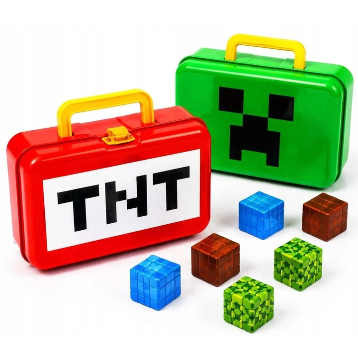 Cutie portabila minecraft tnt sau creeper cu cuburi mici de colectie, ETOY®