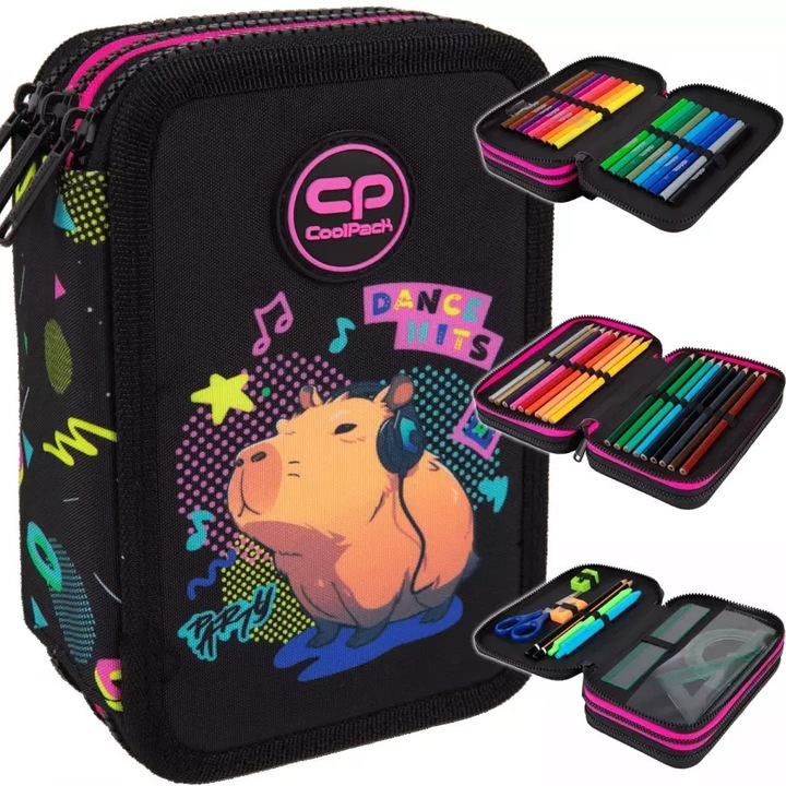 Ученически несесер с пособия Coolpack, Jumper 3, CAPYBARA MUSIC, С три ципа