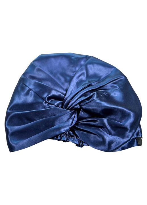 Boneta MATASIA din 100% Matase Naturala 22 Momme, Albastru Royal, Protectie si Confort pentru Par