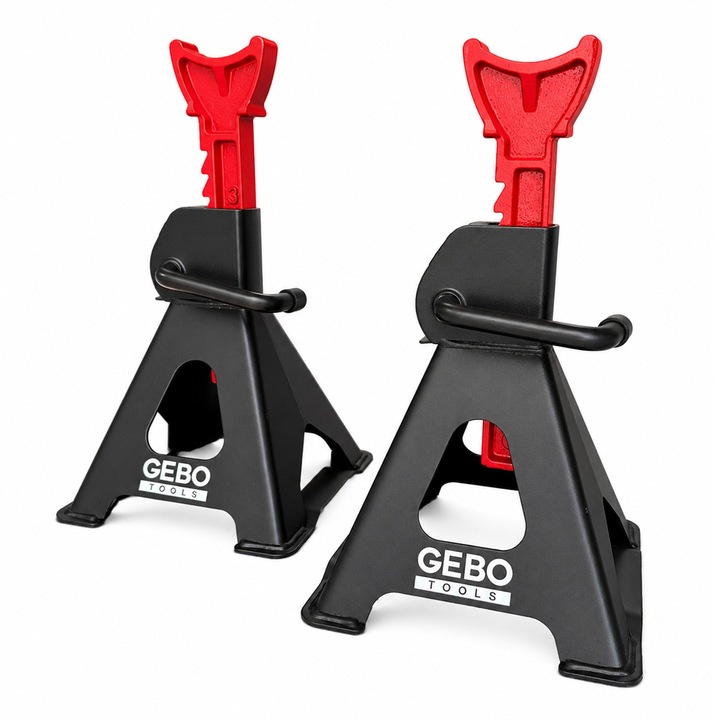 Set capre sustinere auto profesionale suspendate suport auto, GEBO TOOLS, 3 tone, model 2