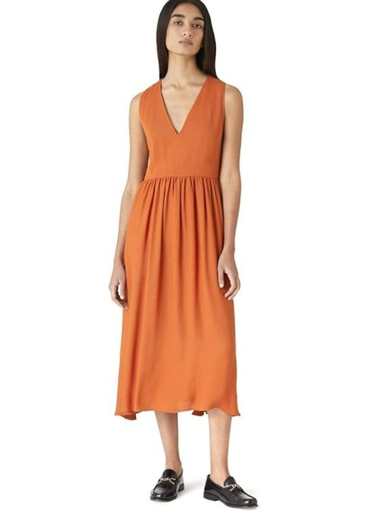 Tru Trussardi női koktél midi ruha, narancssárga, viszkóz, M INTL