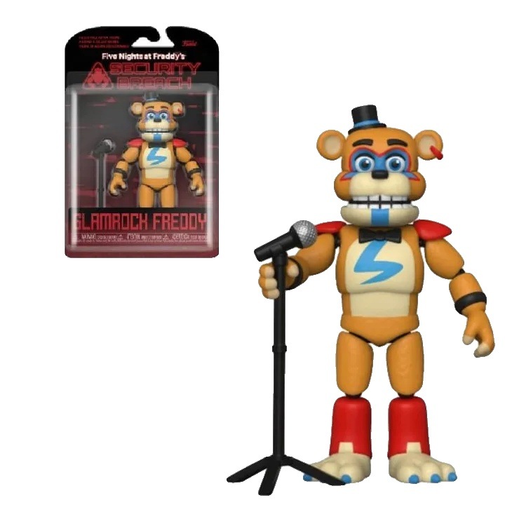 Gyűjthető figura (akciófigura) Glamrock Freddy, vinil, kb. 10 cm, 6-12 éves gyermekeknek, kompatibilis gyűjteményes kijelzővel, CE, Többszínű, 1 db