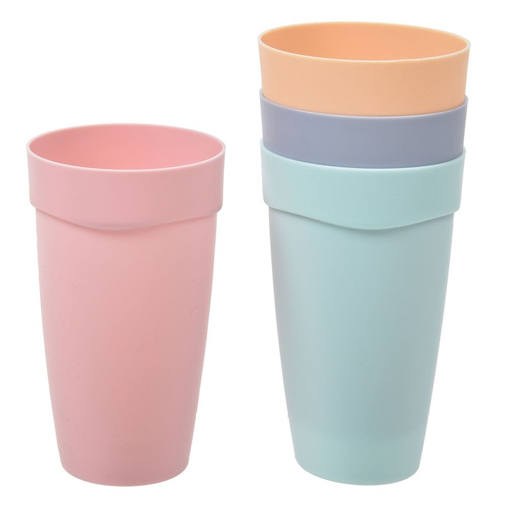 Pasztell Színű Műanyag Pohár Készlet - 4db