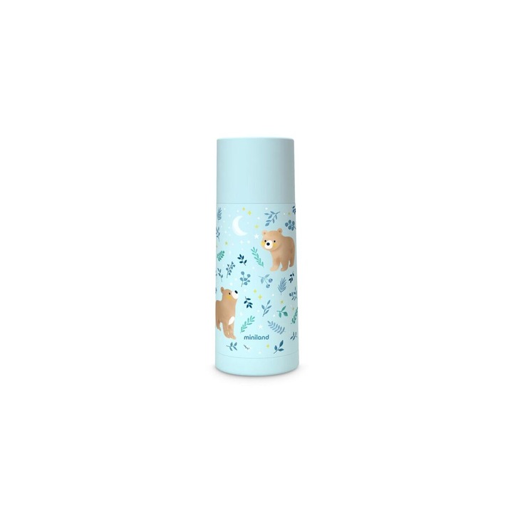 Termos Miniland Thermy, 350 ml, Bleu cu Ursuleti, inox, izolație superioară