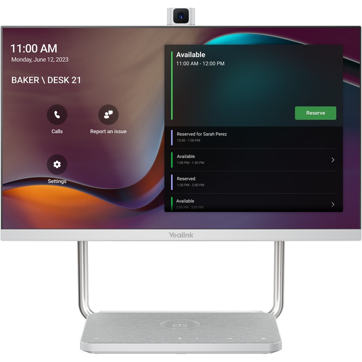 Yealink A24 DeskVision konferenciarendszer, 23,8 hüvelykes érintőképernyő, 1080p kamera, mikrofon, többszínű