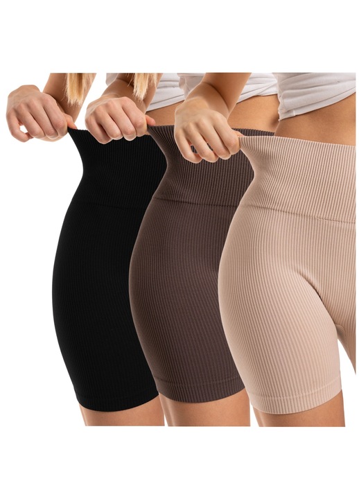 Colanti Dama Moraj, Set 3-PACK, talie inalta, striati, multicolor, fabrica elastica