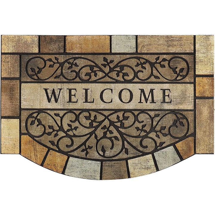 Covoras de intrare durabil, 61 x 91 cm, covoras exterior mare si robust pentru usa de la intrare, cu suport de cauciuc antiderapant, pentru intrare in exterior, garaj, terasa
