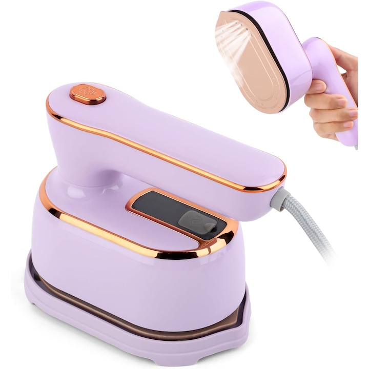Fier de calcat mini, 1000W, alb-albastru, 12x10x14cm, 0.75kg, set 1 buc