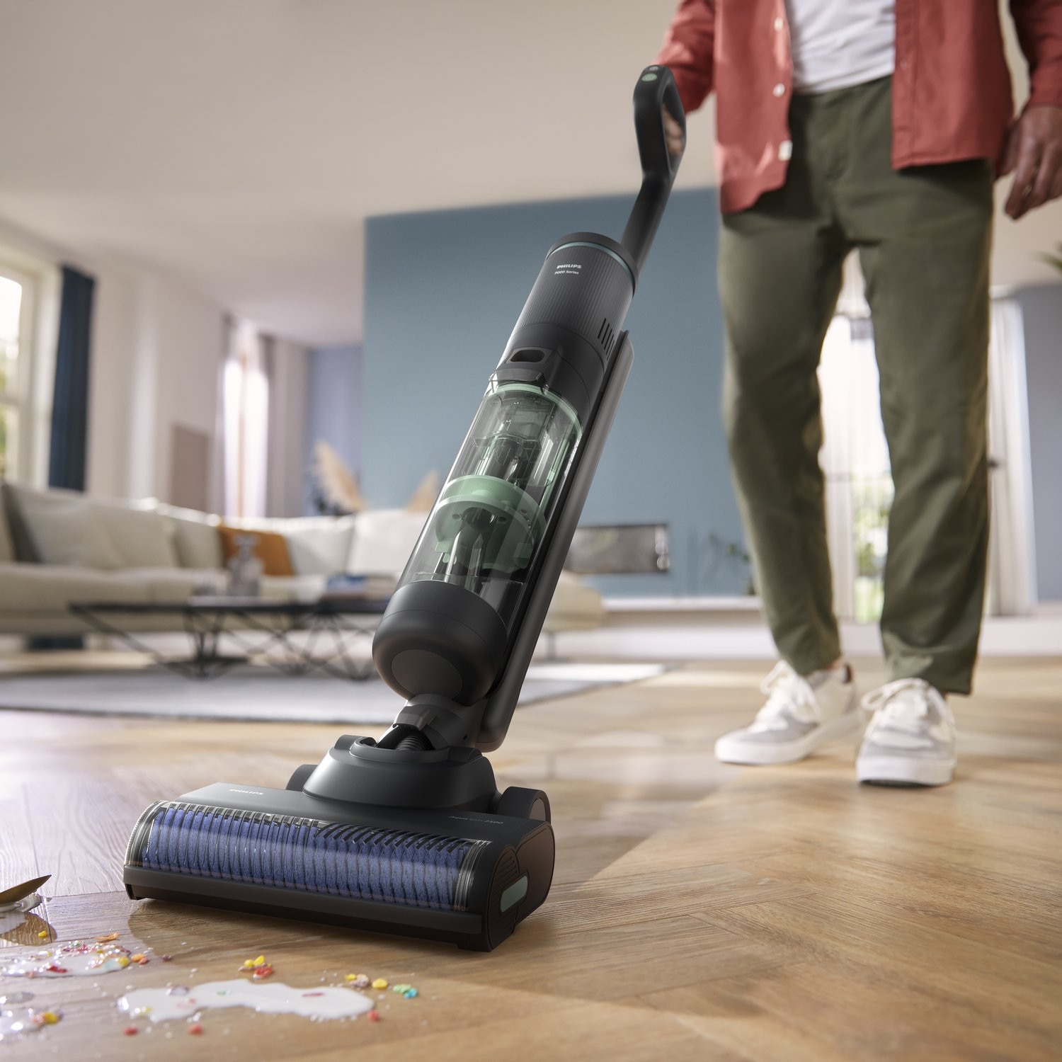 Aspirator fara fir Philips 7000 series 2-in-1, 160 W, autonomie 30 min, capacitate 0.45 L, accesorii incluse, Negru