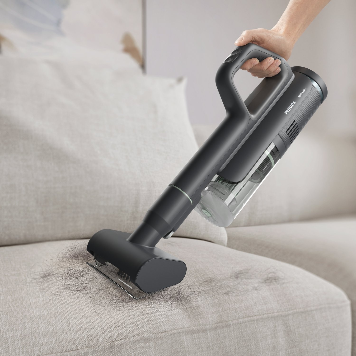 Aspirator fara fir Philips 7000 series 2-in-1, 160 W, autonomie 30 min, capacitate 0.45 L, accesorii incluse, Negru