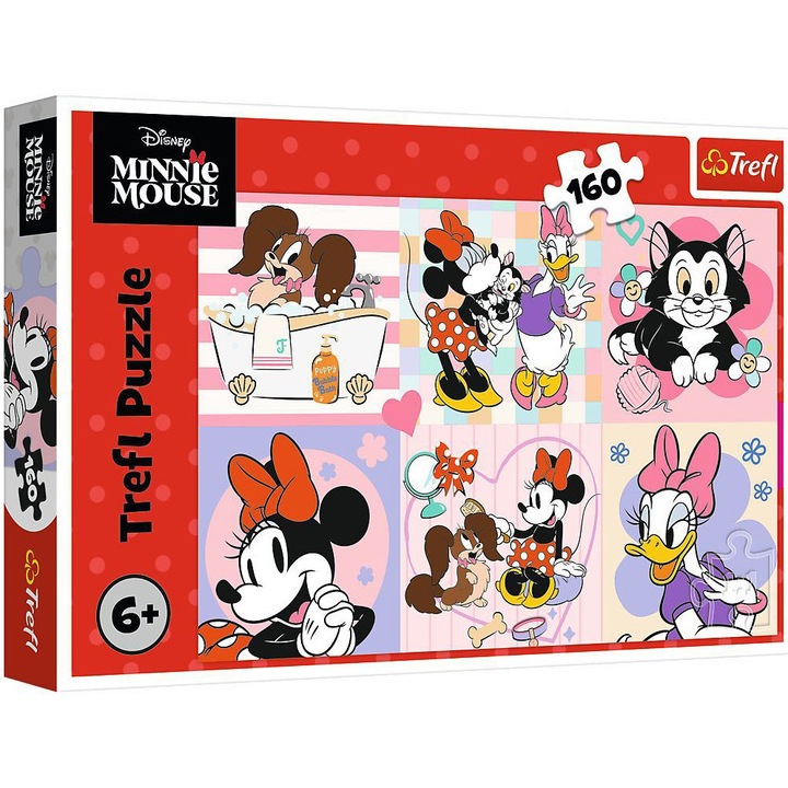 Puzzle Trefl - Disney Minnie Mouse, Ziua colorata a lui Minnie, 160 piese