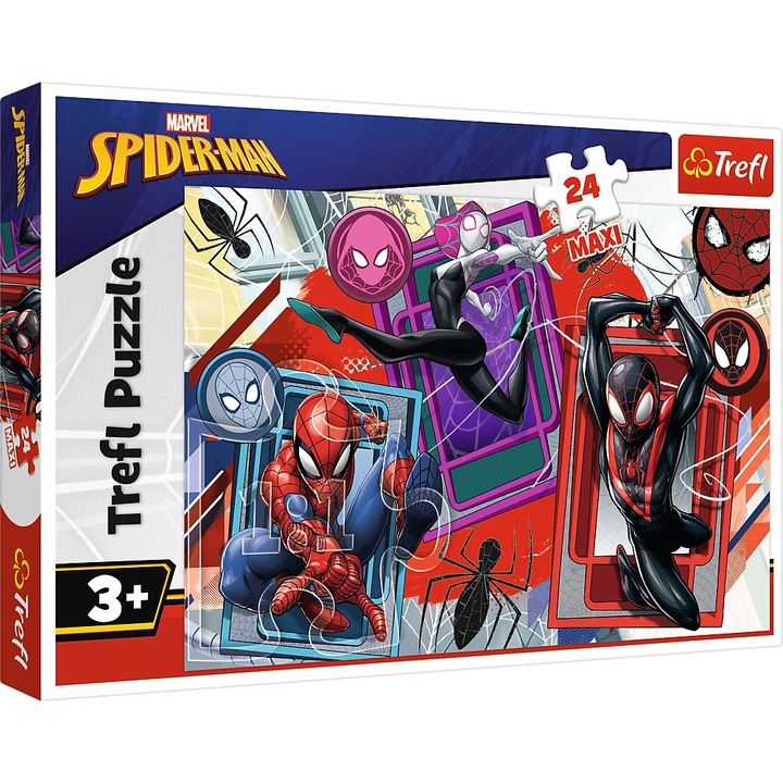 Puzzle Trefl Maxi - Marvel Spider-Man, Simturi de paianjen, 24 piese