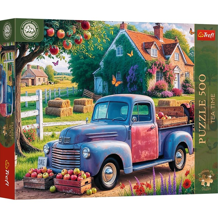 Puzzle Trefl Premium Plus - Tea Time, Masina fermierului, 500 piese