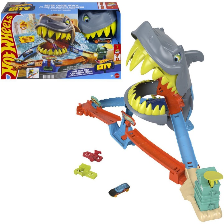 Hot Wheels City játékszett - Shark Chomp Beach