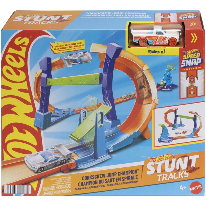 Set de joaca Hot Wheels Stunt Tracks - Corkscrew Jump Champion