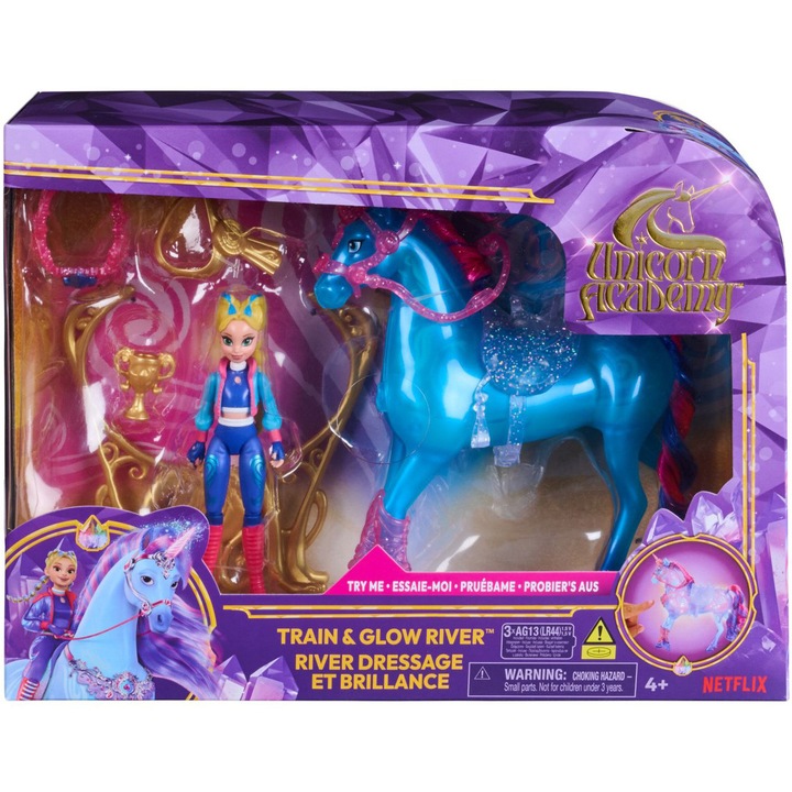 Комплект за игра Unicorn Academy, Кукла Isabel и River, Тренирай и заблести
