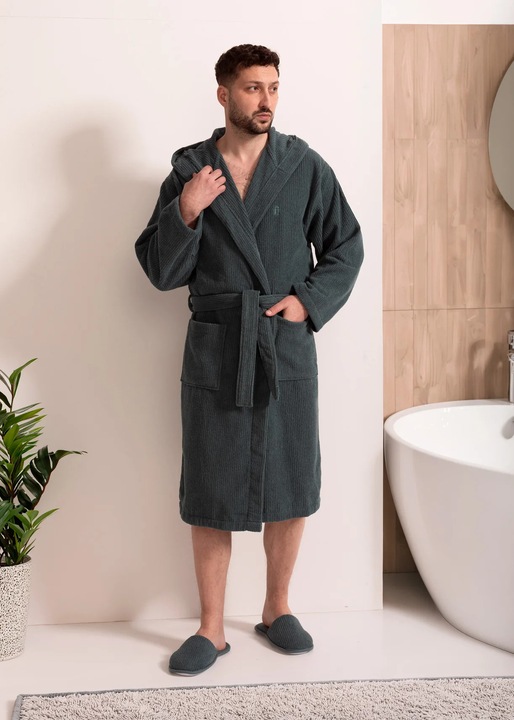 Halat De Baie Barbati Bumbac Zento - 2XL/3XL