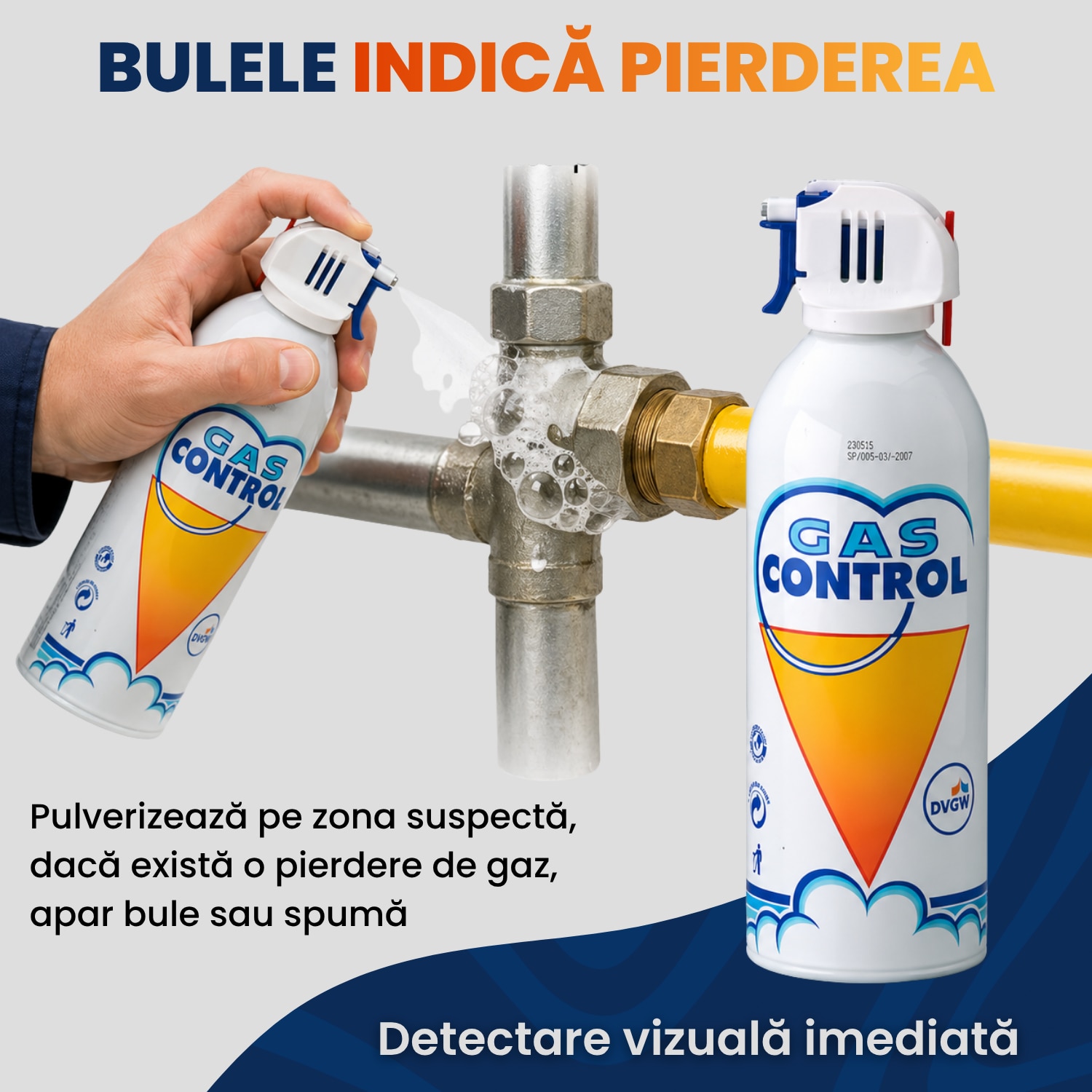 Spraying Gazes Spray detector scapari de gaze Oxyturbo GAS CONTROL, 400 ml, pentru ...
