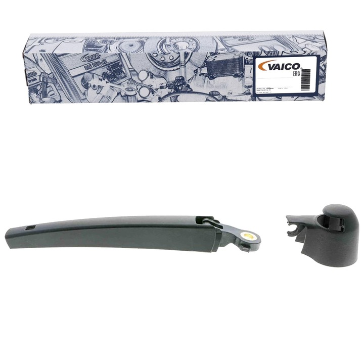 VAICO V10-9936 ablaktörlő kar, PBT üvegszállal, kupakkal, hátsó, kompatibilis VW Scirocco III (1K8 955 707 A), fekete, 1 db