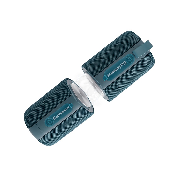 Boxa portabila Electromures EM 1032, 2 in 1 cu Magnet, Bluetooth 5.4, Slot microSD, 2x10W, Radio FM, RGB, TWS, IPX6, Autonomie 6h, Culoare Teal